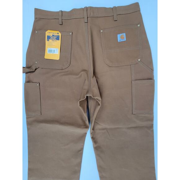 NWT Carhartt Mens 38 Brown Loose Duck Double Knee Utility Carpenter Pant B01-M‎ - Picture 9 of 12